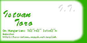 istvan toro business card